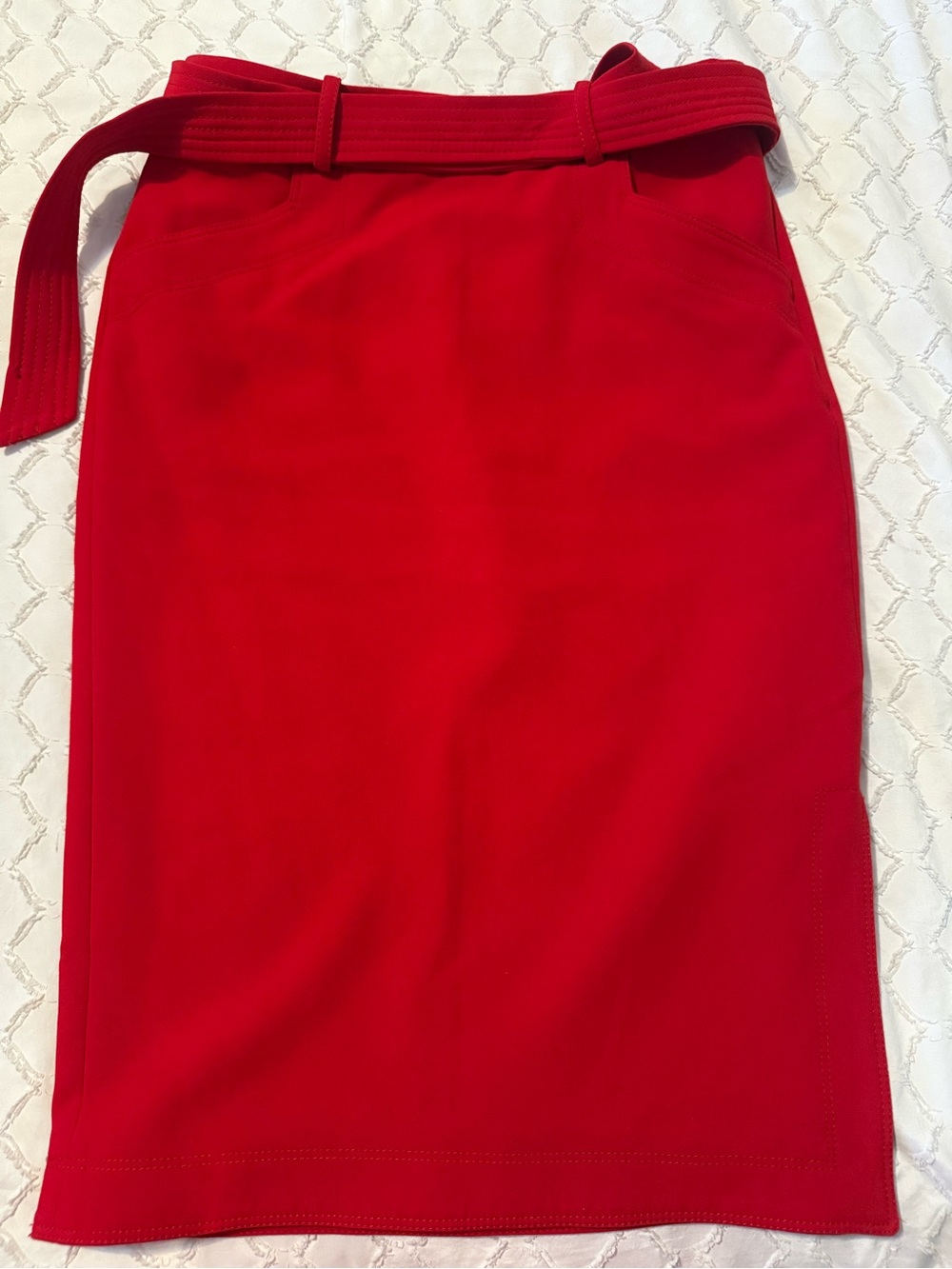Banana Republic Red Women's Pencil Skirt with Matching Belt size 0